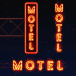 3 scritte "motel" al neon